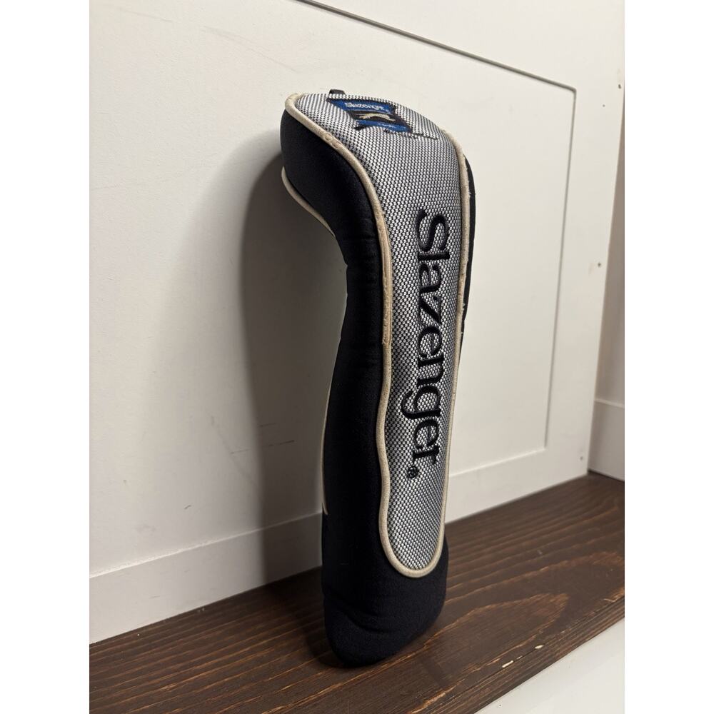 Slazenger Golf Club Head Cover Black Gray Mesh Shield Logo No Number